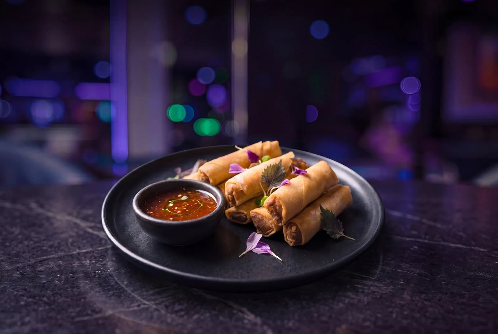 Egg rolls prepared fresh in the Wacko's kitchen